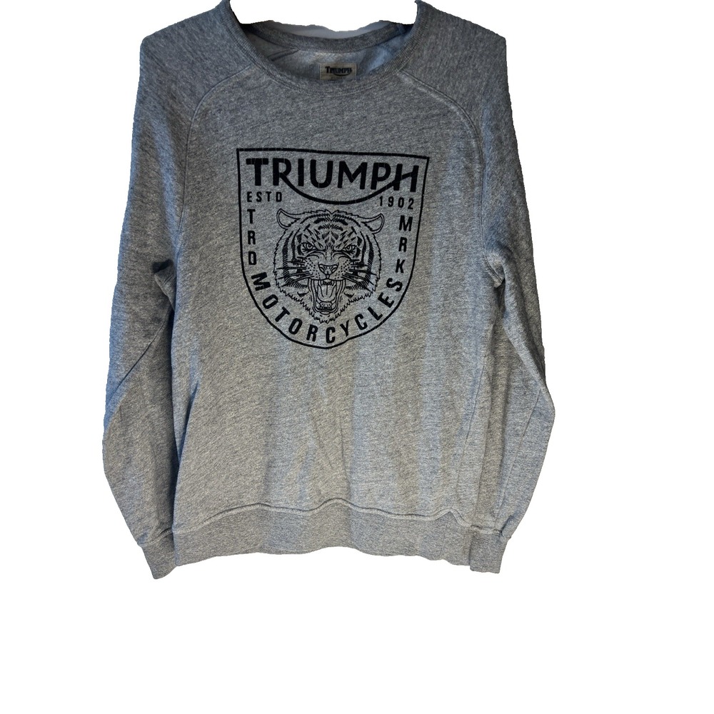 Lucky Brand x Triumph Pullover Sweater S Triumph Motorcycles Gray Black
